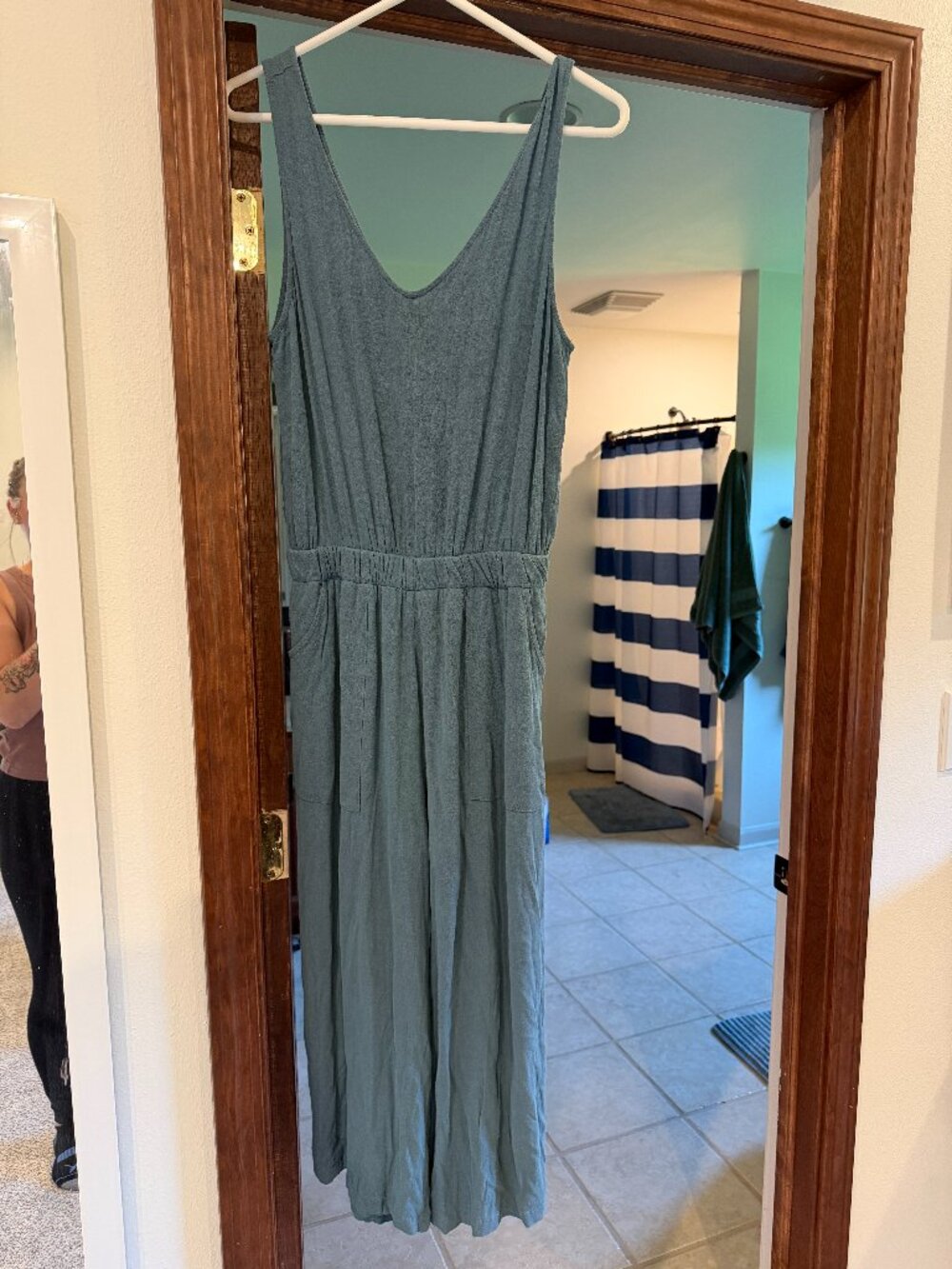 Le Lis Teal Sleeveless Romper